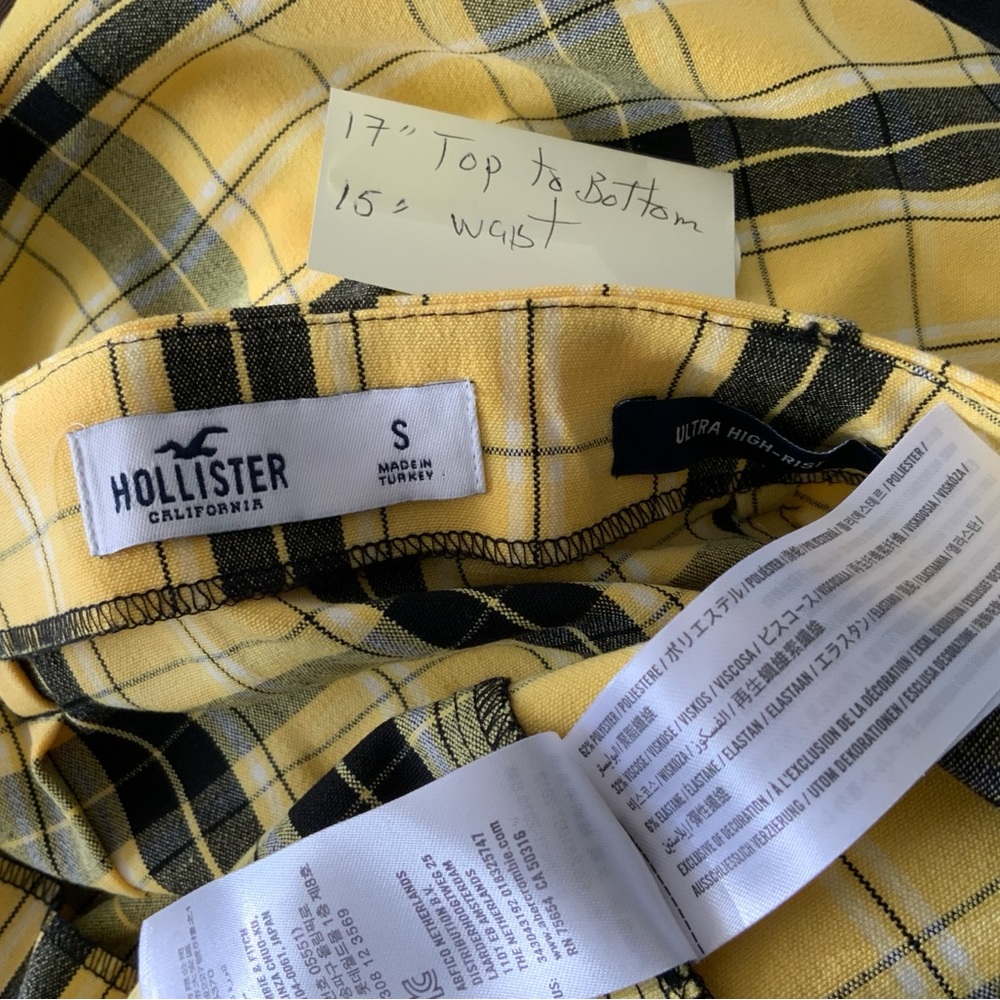 Hollister Yellow Black Pencil Mini Skirt Casual - Picture 3 of 6